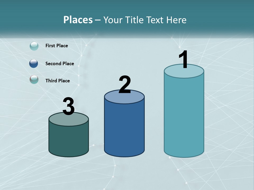 A Blue Background With Lines And Dots PowerPoint Template