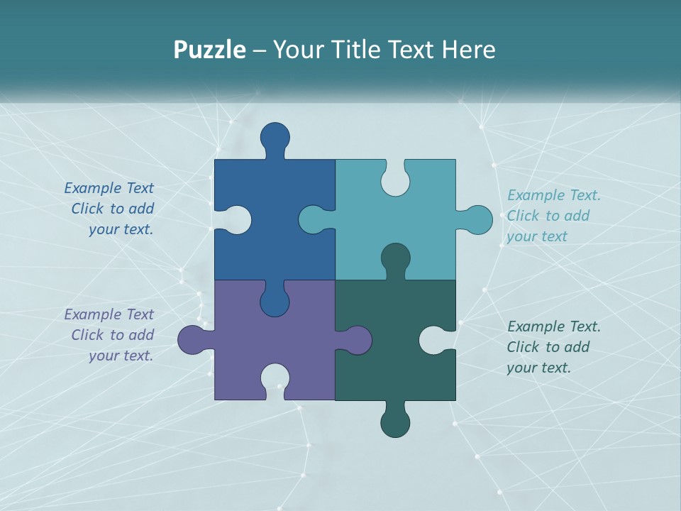 A Blue Background With Lines And Dots PowerPoint Template