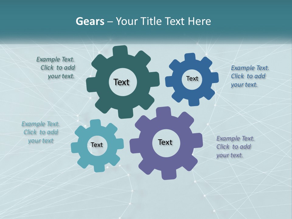 A Blue Background With Lines And Dots PowerPoint Template