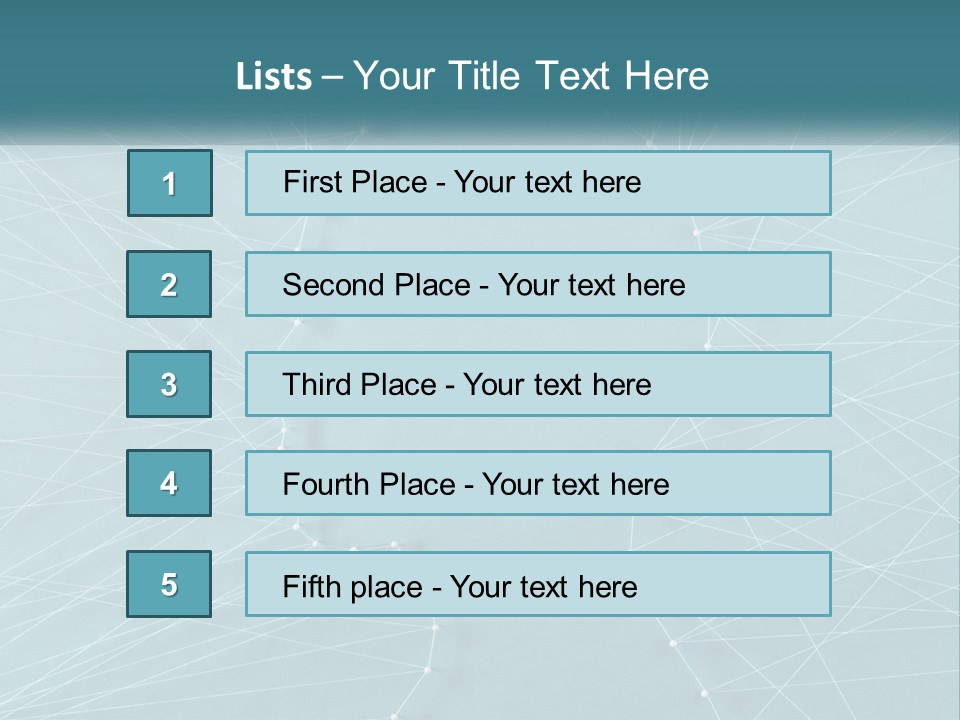 A Blue Background With Lines And Dots PowerPoint Template