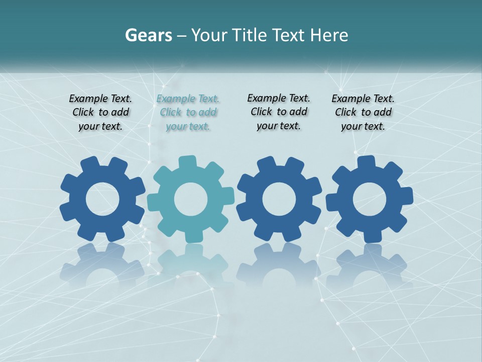 A Blue Background With Lines And Dots PowerPoint Template