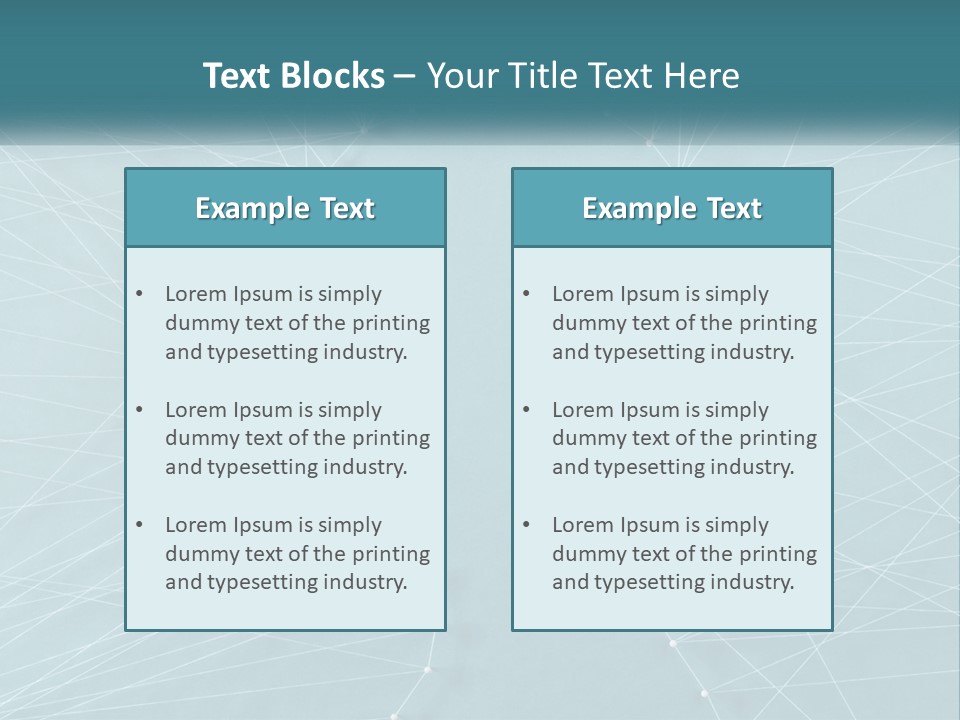 A Blue Background With Lines And Dots PowerPoint Template