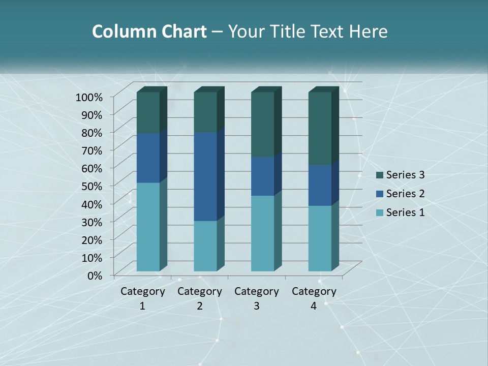 A Blue Background With Lines And Dots PowerPoint Template