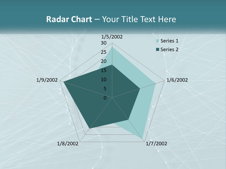 A Blue Background With Lines And Dots PowerPoint Template