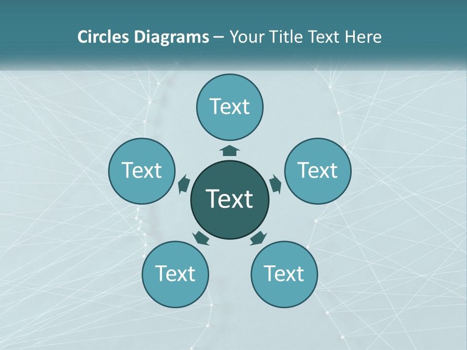 A Blue Background With Lines And Dots PowerPoint Template