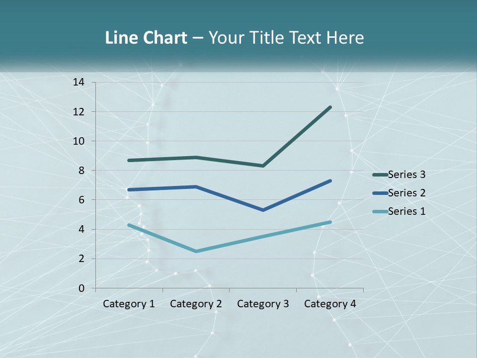 A Blue Background With Lines And Dots PowerPoint Template