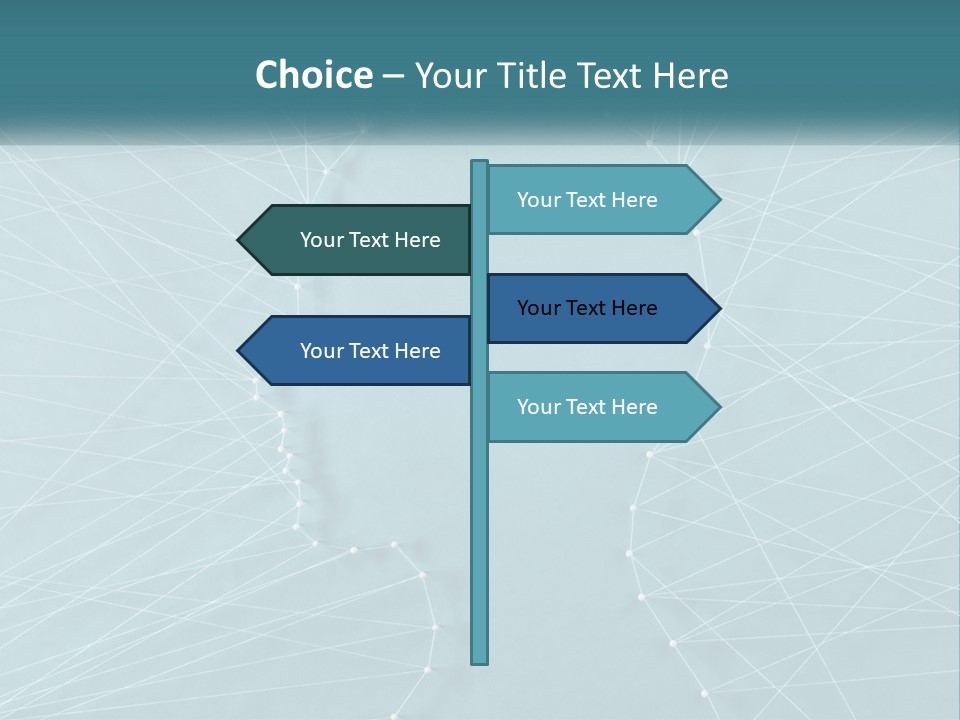 A Blue Background With Lines And Dots PowerPoint Template
