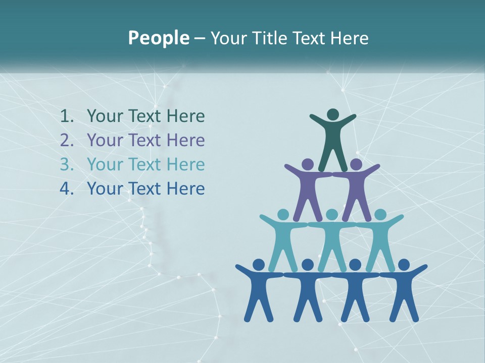 A Blue Background With Lines And Dots PowerPoint Template