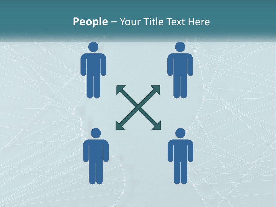 A Blue Background With Lines And Dots PowerPoint Template