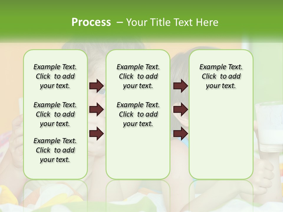 Two Little Girls Sitting On A Bed With A Glass Of Milk PowerPoint Template