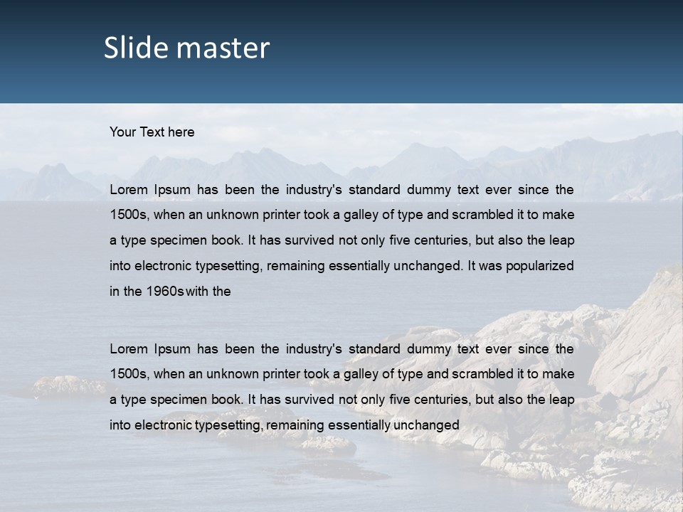 A Large Body Of Water Surrounded By Mountains PowerPoint Template