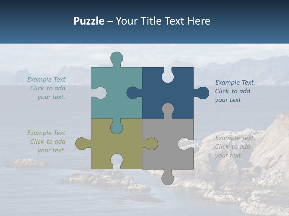 A Large Body Of Water Surrounded By Mountains PowerPoint Template