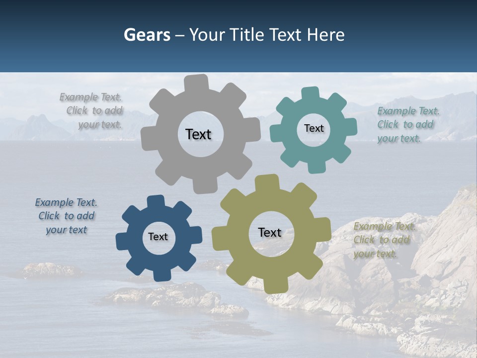 A Large Body Of Water Surrounded By Mountains PowerPoint Template