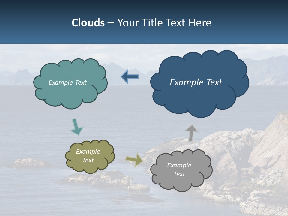 A Large Body Of Water Surrounded By Mountains PowerPoint Template