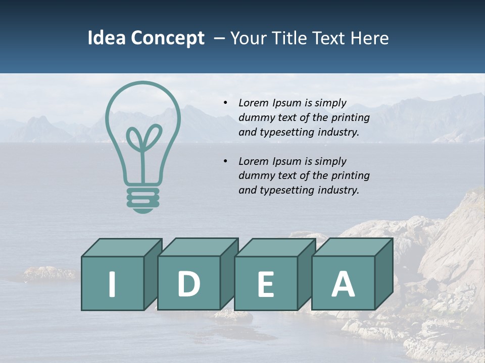 A Large Body Of Water Surrounded By Mountains PowerPoint Template