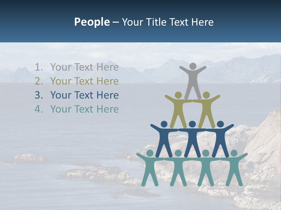 A Large Body Of Water Surrounded By Mountains PowerPoint Template