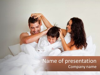 A Man And Woman Laying In Bed Together PowerPoint Template