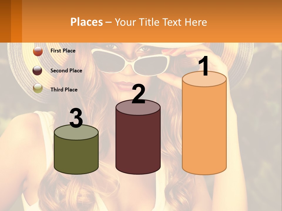A Beautiful Woman Wearing A Hat And Sunglasses PowerPoint Template