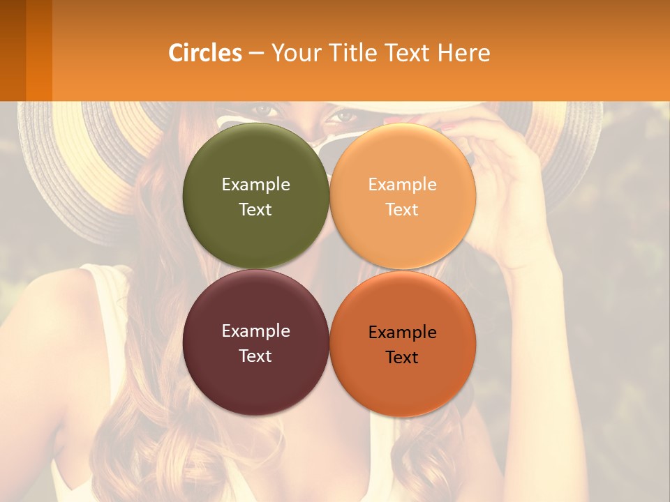 A Beautiful Woman Wearing A Hat And Sunglasses PowerPoint Template