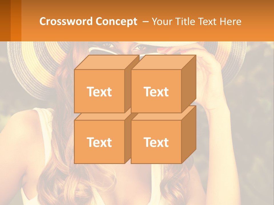 A Beautiful Woman Wearing A Hat And Sunglasses PowerPoint Template