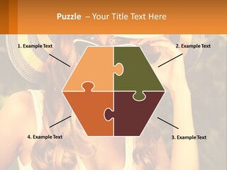 A Beautiful Woman Wearing A Hat And Sunglasses PowerPoint Template