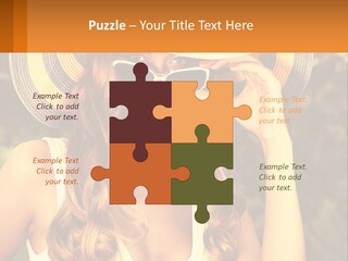 A Beautiful Woman Wearing A Hat And Sunglasses PowerPoint Template