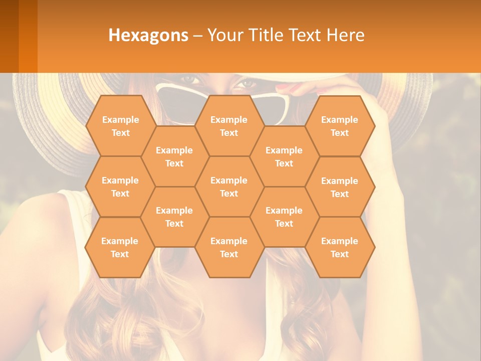 A Beautiful Woman Wearing A Hat And Sunglasses PowerPoint Template