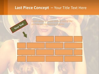 A Beautiful Woman Wearing A Hat And Sunglasses PowerPoint Template
