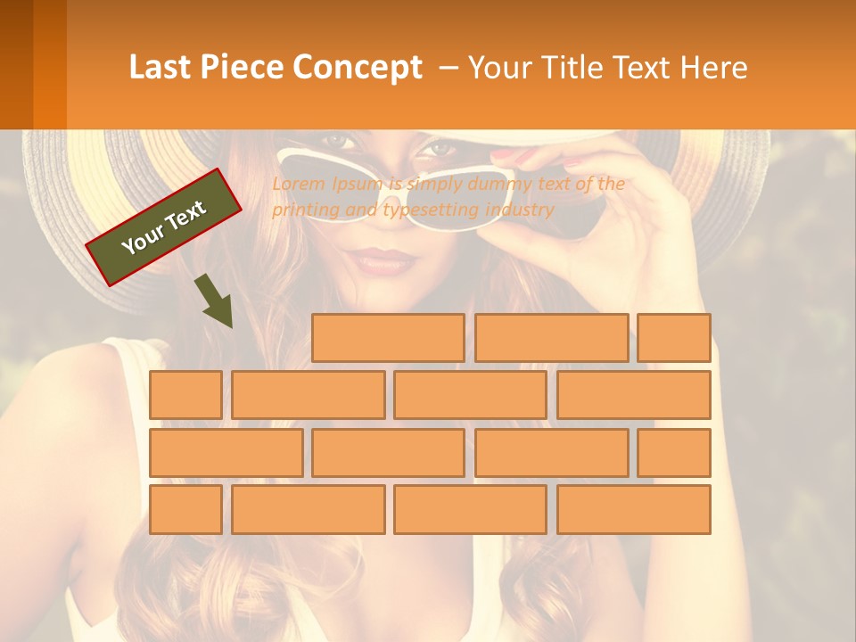 A Beautiful Woman Wearing A Hat And Sunglasses PowerPoint Template