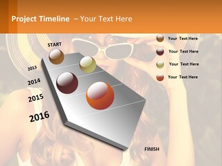 A Beautiful Woman Wearing A Hat And Sunglasses PowerPoint Template
