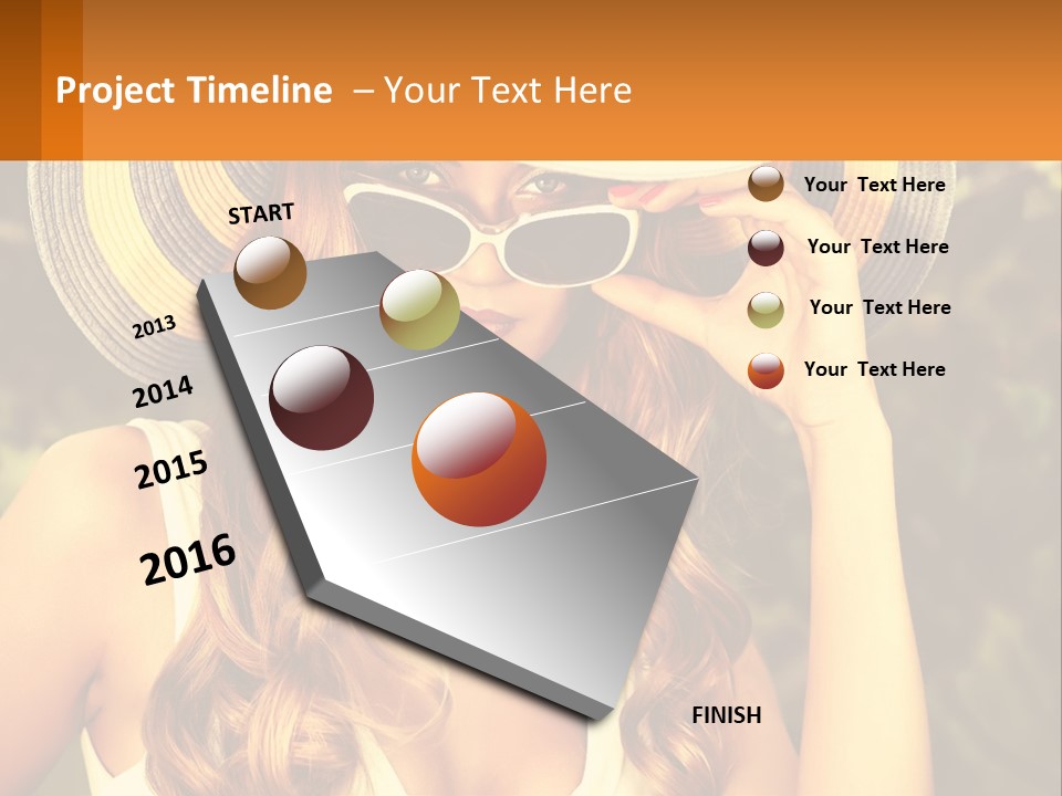 A Beautiful Woman Wearing A Hat And Sunglasses PowerPoint Template