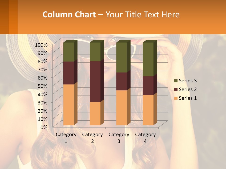 A Beautiful Woman Wearing A Hat And Sunglasses PowerPoint Template