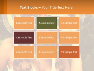 A Beautiful Woman Wearing A Hat And Sunglasses PowerPoint Template