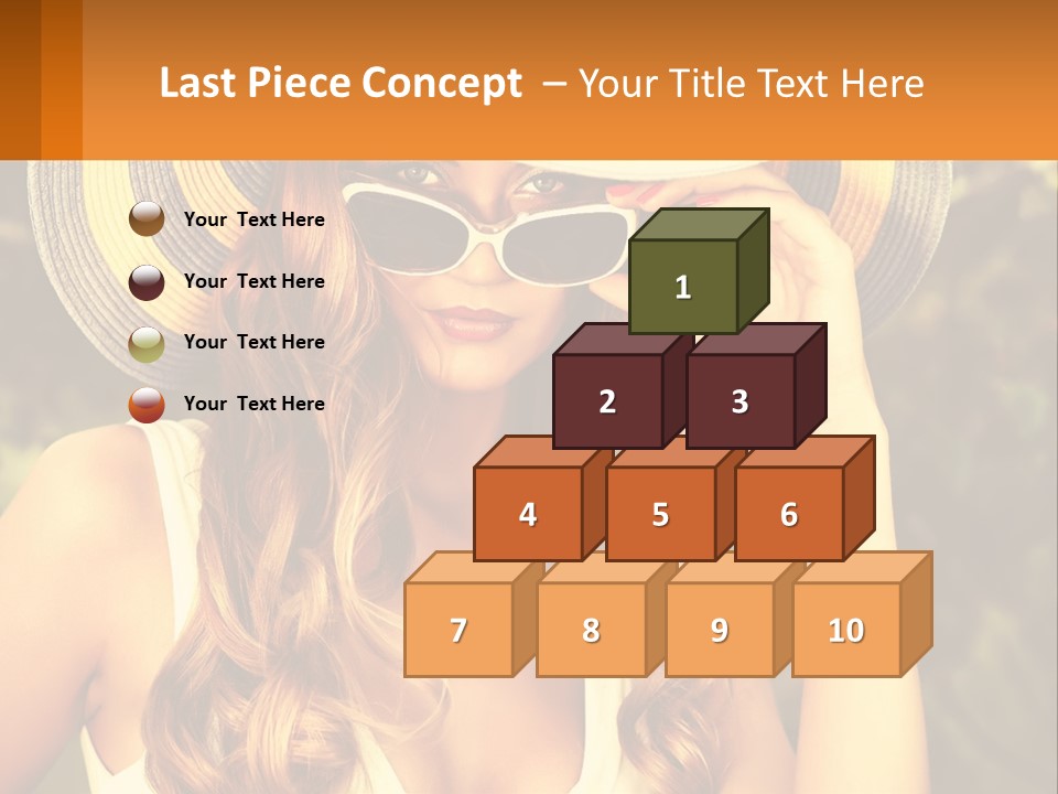 A Beautiful Woman Wearing A Hat And Sunglasses PowerPoint Template