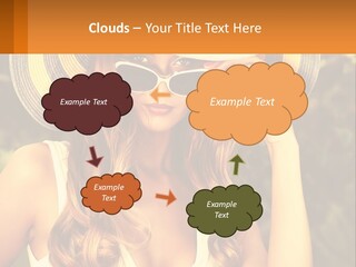 A Beautiful Woman Wearing A Hat And Sunglasses PowerPoint Template