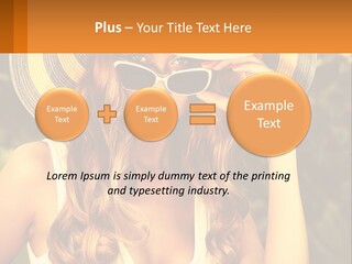 A Beautiful Woman Wearing A Hat And Sunglasses PowerPoint Template