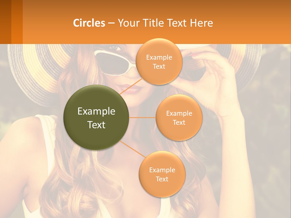 A Beautiful Woman Wearing A Hat And Sunglasses PowerPoint Template