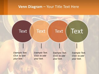A Beautiful Woman Wearing A Hat And Sunglasses PowerPoint Template