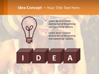 A Beautiful Woman Wearing A Hat And Sunglasses PowerPoint Template