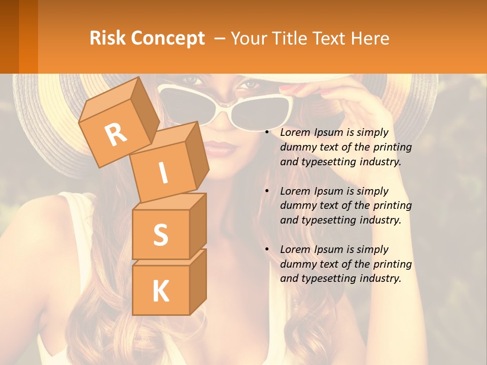 A Beautiful Woman Wearing A Hat And Sunglasses PowerPoint Template