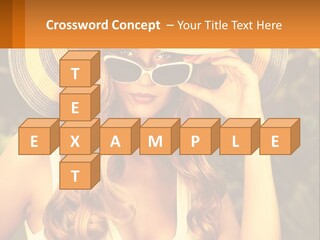 A Beautiful Woman Wearing A Hat And Sunglasses PowerPoint Template