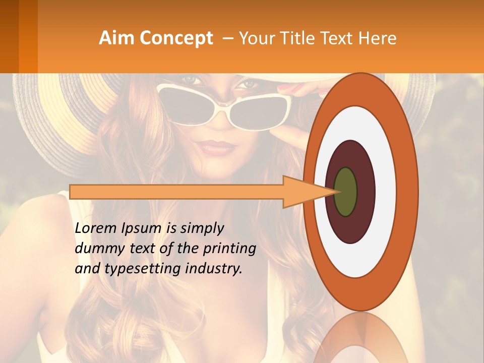 A Beautiful Woman Wearing A Hat And Sunglasses PowerPoint Template