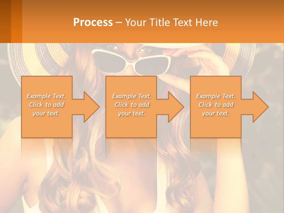 A Beautiful Woman Wearing A Hat And Sunglasses PowerPoint Template