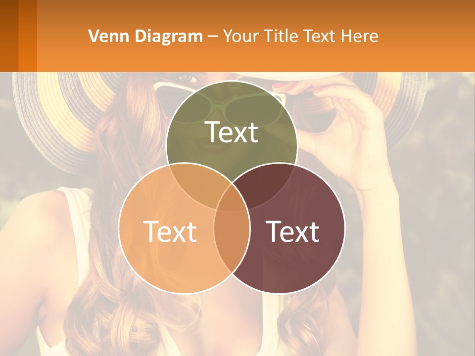 A Beautiful Woman Wearing A Hat And Sunglasses PowerPoint Template