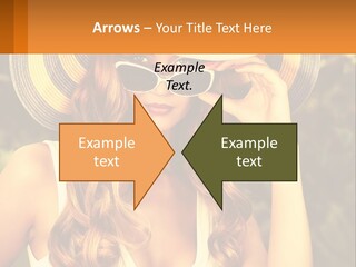 A Beautiful Woman Wearing A Hat And Sunglasses PowerPoint Template