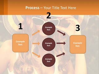 A Beautiful Woman Wearing A Hat And Sunglasses PowerPoint Template