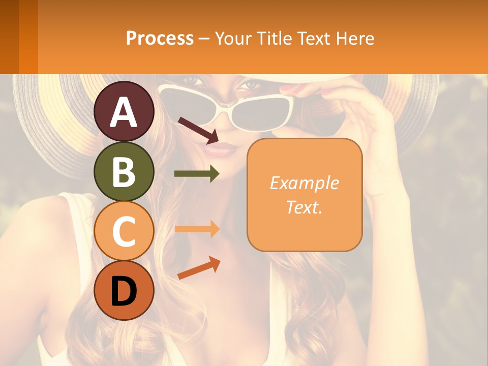 A Beautiful Woman Wearing A Hat And Sunglasses PowerPoint Template