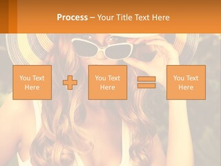 A Beautiful Woman Wearing A Hat And Sunglasses PowerPoint Template