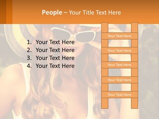 A Beautiful Woman Wearing A Hat And Sunglasses PowerPoint Template