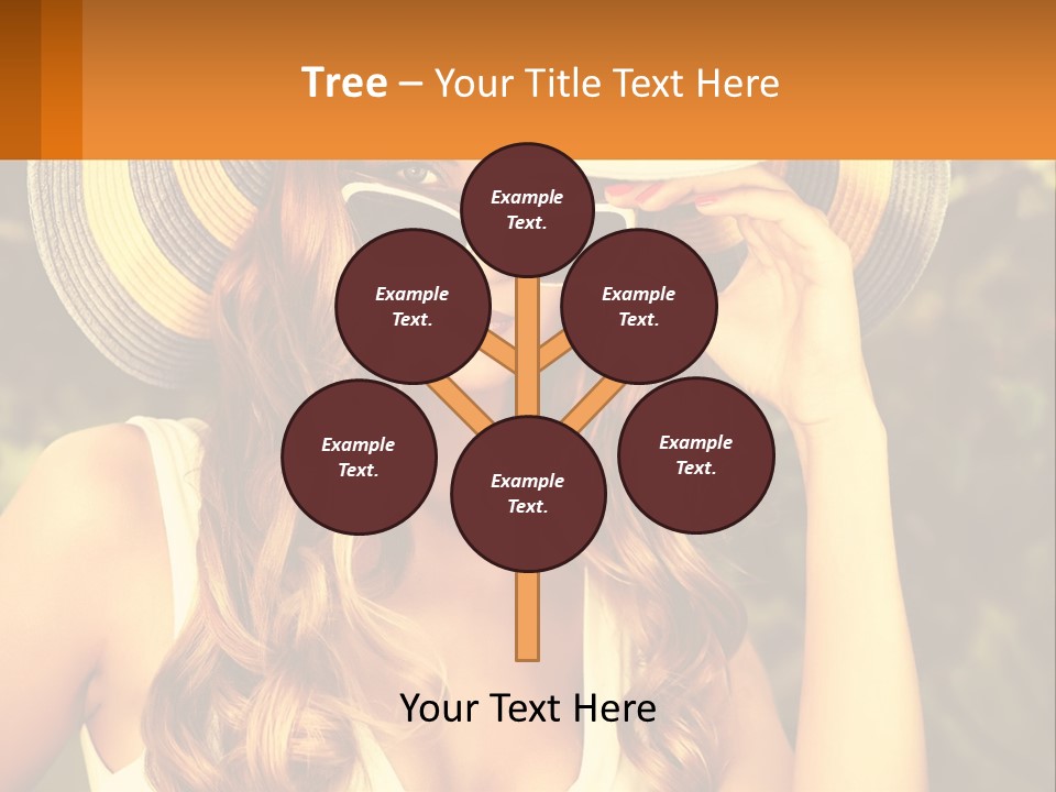 A Beautiful Woman Wearing A Hat And Sunglasses PowerPoint Template